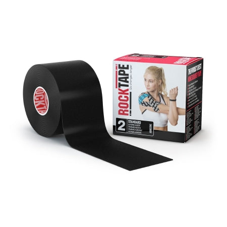 Kinesiology Tape Rock Tape? Black 2 Inch X 5 Yard Cotton / Nylon NonSterile (RL)