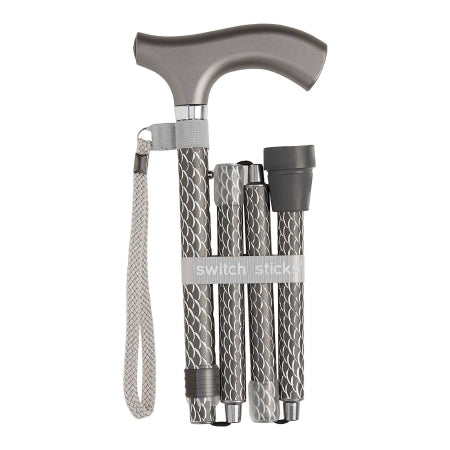 Folding Cane Switch Sticks Aluminum 32 to 37 Inch Height Graphite (EA)