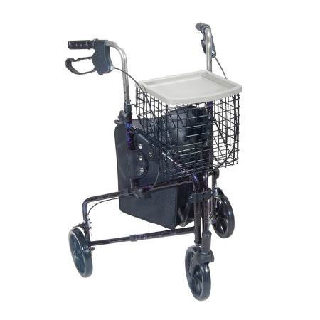 3 Wheel Rollator drive* Deluxe Flame Blue Adjustable Height / Folding Aluminum Frame (EA)