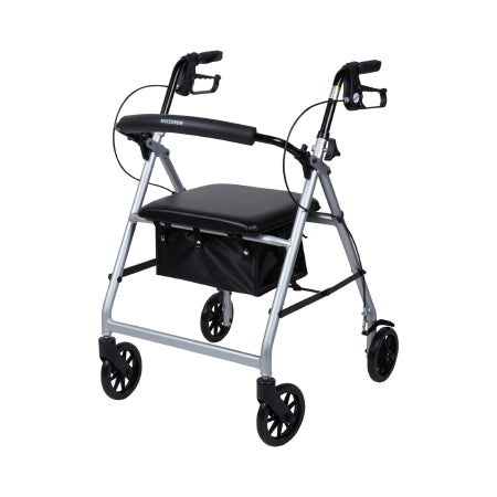 4 Wheel Rollator McKesson Silver Adjustable Height / Folding Aluminum Frame (EA)