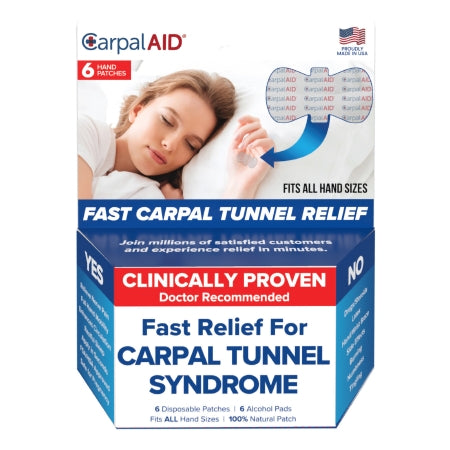 Hand-Based Carpal Tunnel Support Carpal AID? Patch Plastic Left or Right Hand Clear One Size Fits Most (PK)