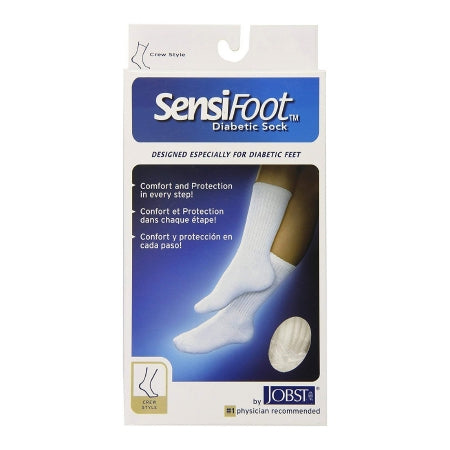 Diabetic Compression Socks JOBST? Sensifoot* Crew Large White Closed Toe (PR)