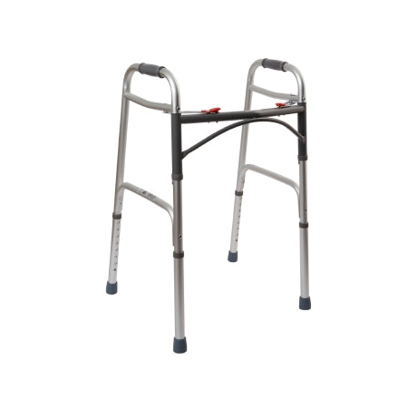 Dual Release Folding Walker Adjustable Height drive* Deluxe Aluminum Frame 350 lbs. Weight Capacity 32 to 39 Inch Height (EA)