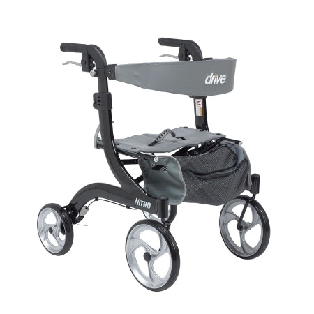 4 Wheel Rollator drive* Nitro Hemi Black Adjustable Height / Folding Aluminum Frame (EA)